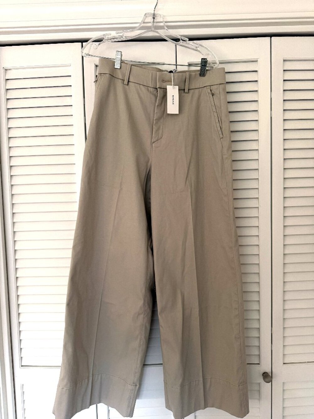 Spanx Stretch Twill Wide Leg Pants NWT | Bone | Size Large